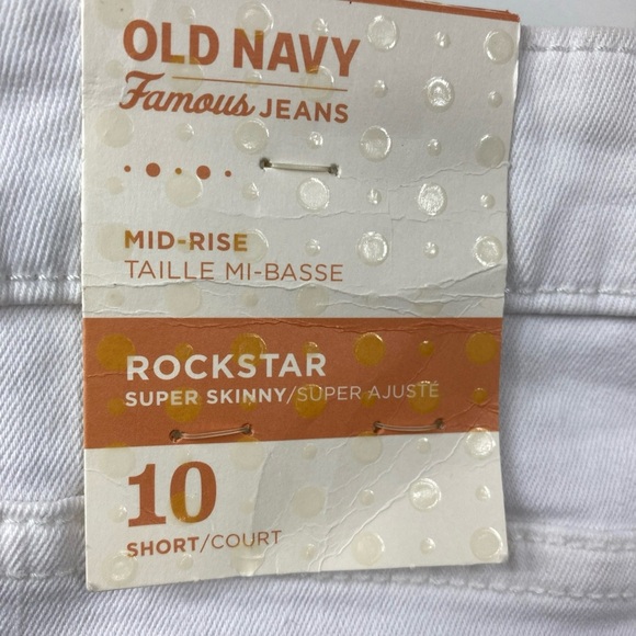 OLD NAVY Jeans Rockstar Super Skinny Lycra Stretch Sculpt White 10 Short Women - Picture 6 of 8
